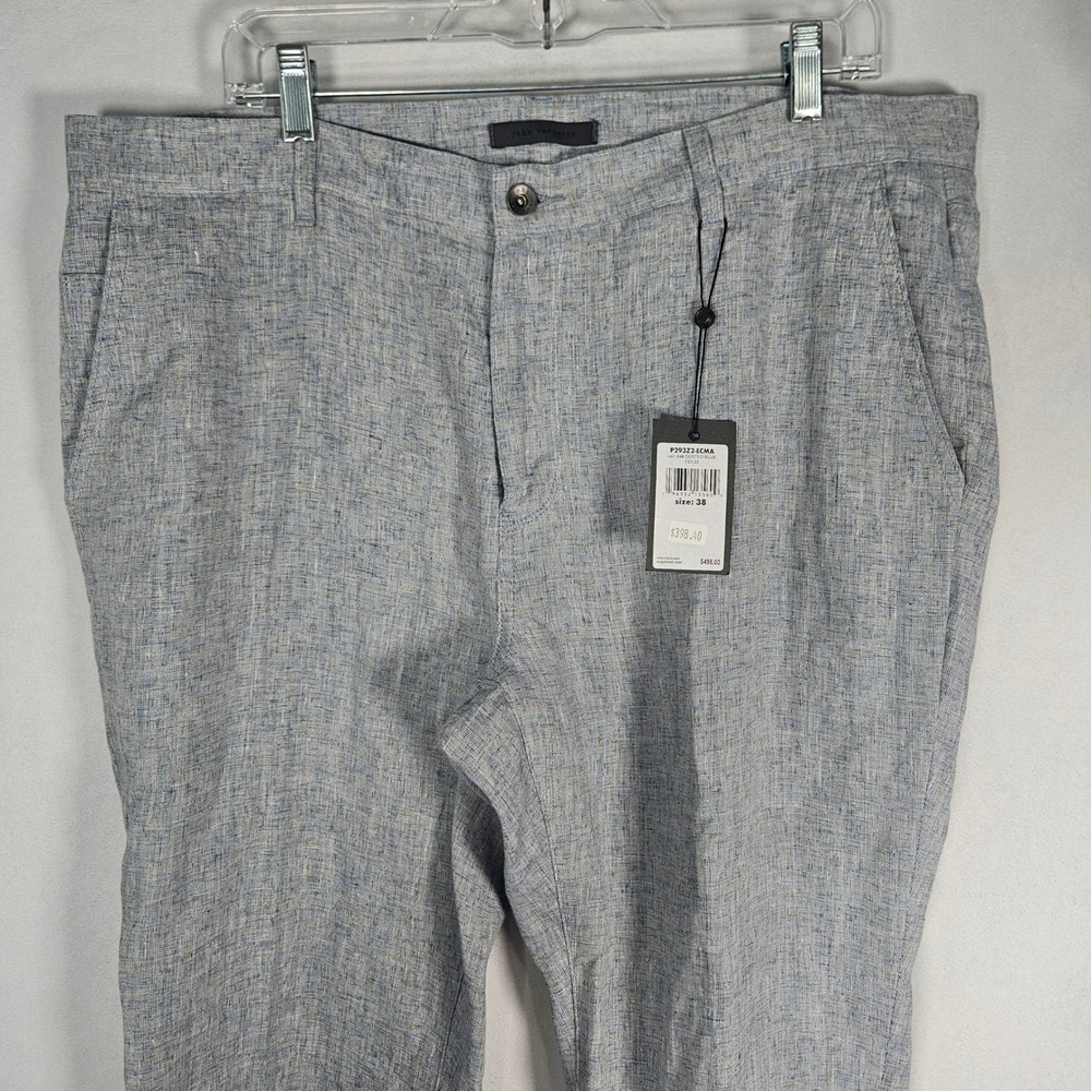 John Varvatos Pants Men's 38 NWT 100% Linen Dusted Blue P293Z2-ECMA $498 Preppy - Picture 10 of 15